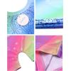 Arshiner Leotards for Girls Gymnastics with Shorts Color Gradient Shiny Diamond Kids Biketard(Rainbow)
