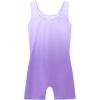 Arshiner Leotards for Girls Gymnastics with Shorts Color Gradient Shiny Diamond Kids Biketard(Shiny Lilac)