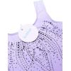 Arshiner Leotards for Girls Gymnastics with Shorts Color Gradient Shiny Diamond Kids Biketard(Shiny Lilac)