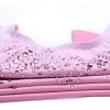 Arshiner Leotards for Girls Gymnastics with Shorts Color Gradient Shiny Diamond Kids Biketard(Shiny Pink)