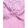 Arshiner Leotards for Girls Gymnastics with Shorts Color Gradient Shiny Diamond Kids Biketard(Shiny Pink)