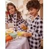 Arshiner Pajamas Set for Girls Plaid Long Sleeve Lounge Set Button Down Pj Sets(Black White Plaid)