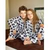 Arshiner Pajamas Set for Girls Plaid Long Sleeve Lounge Set Button Down Pj Sets(Black White Plaid)