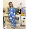 Arshiner Pajamas Set for Girls Plaid Long Sleeve Lounge Set Button Down Pj Sets(Blue Clouds)