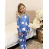 Arshiner Pajamas Set for Girls Plaid Long Sleeve Lounge Set Button Down Pj Sets(Blue Clouds)