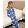 Arshiner Pajamas Set for Girls Plaid Long Sleeve Lounge Set Button Down Pj Sets(Blue Clouds)