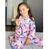 Arshiner Pajamas Set for Girls Plaid Long Sleeve Lounge Set Button Down Pj Sets(Butterfly Tie Dye)