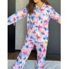 Arshiner Pajamas Set for Girls Plaid Long Sleeve Lounge Set Button Down Pj Sets(Butterfly Tie Dye)