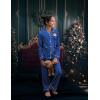 Arshiner Pajamas Set for Girls Plaid Long Sleeve Lounge Set Button Down Pj Sets(Dark Blue Polka Dots)