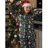 Arshiner Pajamas Set for Girls Plaid Long Sleeve Lounge Set Button Down Pj Sets(Green Santa Claus)