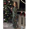 Arshiner Pajamas Set for Girls Plaid Long Sleeve Lounge Set Button Down Pj Sets(Green Santa Claus)