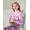 Arshiner Pajamas Set for Girls Plaid Long Sleeve Lounge Set Button Down Pj Sets(Horses Tie Dye)