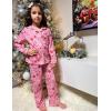 Arshiner Pajamas Set for Girls Plaid Long Sleeve Lounge Set Button Down Pj Sets(Pink Flower)