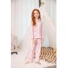 Arshiner Pajamas Set for Girls Plaid Long Sleeve Lounge Set Button Down Pj Sets(Pink Stripes)