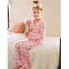 Arshiner Pajamas Set for Girls Plaid Long Sleeve Lounge Set Button Down Pj Sets(White Pink Plaid)