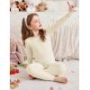 Arshiner Pajamas for Girls Long Sleeve Pants Sets Snug fit 2 Piece Pjs Set Soft Sleepwear(Beige)