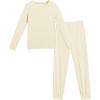 Arshiner Pajamas for Girls Long Sleeve Pants Sets Snug fit 2 Piece Pjs Set Soft Sleepwear(Beige)