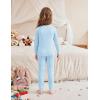 Arshiner Pajamas for Girls Long Sleeve Pants Sets Snug fit 2 Piece Pjs Set Soft Sleepwear(Blue)