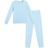 Arshiner Pajamas for Girls Long Sleeve Pants Sets Snug fit 2 Piece Pjs Set Soft Sleepwear(Blue)