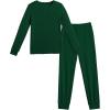 Arshiner Pajamas for Girls Long Sleeve Pants Sets Snug fit 2 Piece Pjs Set Soft Sleepwear(Green)