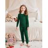 Arshiner Pajamas for Girls Long Sleeve Pants Sets Snug fit 2 Piece Pjs Set Soft Sleepwear(Green)