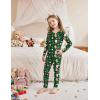 Arshiner Pajamas for Girls Long Sleeve Pants Sets Snug fit 2 Piece Pjs Set Soft Sleepwear(Green Christmas)