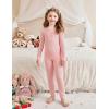 Arshiner Pajamas for Girls Long Sleeve Pants Sets Snug fit 2 Piece Pjs Set Soft Sleepwear(Light Pink)