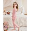 Arshiner Pajamas for Girls Long Sleeve Pants Sets Snug fit 2 Piece Pjs Set Soft Sleepwear(Light Pink)
