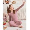 Arshiner Pajamas for Girls Long Sleeve Pants Sets Snug fit 2 Piece Pjs Set Soft Sleepwear(Pink)