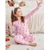 Arshiner Pajamas for Girls Long Sleeve Pants Sets Snug fit 2 Piece Pjs Set Soft Sleepwear(Pink Boots)