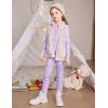 Arshiner Pajamas for Girls Long Sleeve Pants Sets Snug fit 2 Piece Pjs Set Soft Sleepwear(Purple Flowers)