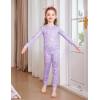 Arshiner Pajamas for Girls Long Sleeve Pants Sets Snug fit 2 Piece Pjs Set Soft Sleepwear(Purple Flowers)