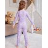 Arshiner Pajamas for Girls Long Sleeve Pants Sets Snug fit 2 Piece Pjs Set Soft Sleepwear(Purple Flowers)