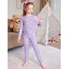 Arshiner Pajamas for Girls Long Sleeve Pants Sets Snug fit 2 Piece Pjs Set Soft Sleepwear(Purple Flowers)