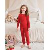 Arshiner Pajamas for Girls Long Sleeve Pants Sets Snug fit 2 Piece Pjs Set Soft Sleepwear(Red)