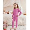 Arshiner Pajamas for Girls Long Sleeve Pants Sets Snug fit 2 Piece Pjs Set Soft Sleepwear(Rose Red)