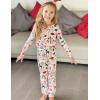 Arshiner Pajamas for Girls Long Sleeve Pants Sets Snug fit 2 Piece Pjs Set Soft Sleepwear(White Christmas)