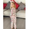 Arshiner Pajamas for Girls Long Sleeve Pants Sets Snug fit 2 Piece Pjs Set Soft Sleepwear(White Christmas)