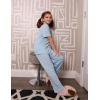 Arshiner Pajamas for Girls Short Sleeve Long Pants Outfit 2 Piece Sleepwear Button Pjs Sets(Blue)
