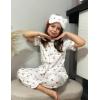 Arshiner Pajamas for Girls Short Sleeve Long Pants Outfit 2 Piece Sleepwear Button Pjs Sets(Cherry)