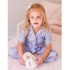 Arshiner Pajamas for Girls Short Sleeve Long Pants Outfit 2 Piece Sleepwear Button Pjs Sets(Cloud Elf-pink Purple Blue)