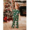 Arshiner Pajamas for Girls Short Sleeve Long Pants Outfit 2 Piece Sleepwear Button Pjs Sets(Green Christmas)