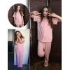 Arshiner Pajamas for Girls Short Sleeve Long Pants Outfit 2 Piece Sleepwear Button Pjs Sets(Pink)