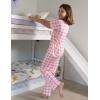 Arshiner Pajamas for Girls Short Sleeve Long Pants Outfit 2 Piece Sleepwear Button Pjs Sets(Pink Plaid)