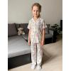 Arshiner Pajamas for Girls Short Sleeve Long Pants Outfit 2 Piece Sleepwear Button Pjs Sets(Pink Teddy)