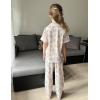 Arshiner Pajamas for Girls Short Sleeve Long Pants Outfit 2 Piece Sleepwear Button Pjs Sets(Pink Teddy)