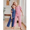 Arshiner Pajamas for Girls Short Sleeve Long Pants Outfit 2 Piece Sleepwear Button Pjs Sets(Polka Dot-pink White)