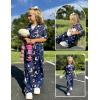 Arshiner Pajamas for Girls Short Sleeve Long Pants Outfit 2 Piece Sleepwear Button Pjs Sets(Unicorn Rainbow-dark Purple)