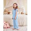 Arshiner Pajamas for Girls Short Sleeve Long Pants Pjs Cute Soft Sleepwear Lounge Sets(Blue)