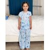 Arshiner Pajamas for Girls Short Sleeve Long Pants Pjs Cute Soft Sleepwear Lounge Sets(Blue Stars Moons)
